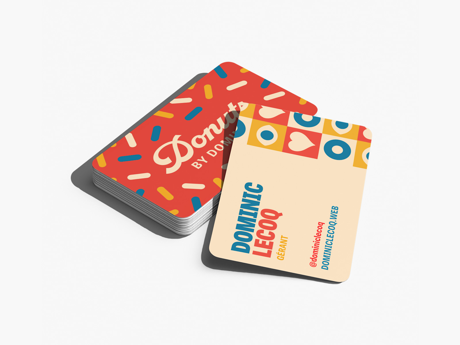 Cartes de visite aux coins arrondis