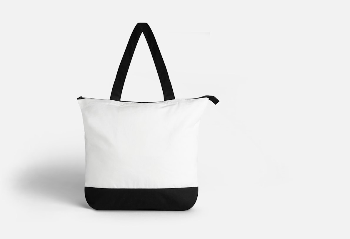 Borse di tela con cerniera Shopping bag in tele di cotone