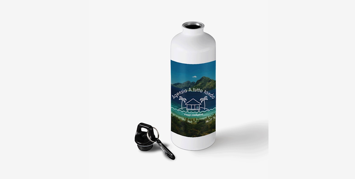 Borraccia In Alluminio Lazio Con Cuore Spezzato E Moschettone – 500 Ml, Ideale Per Sport E Outdoor