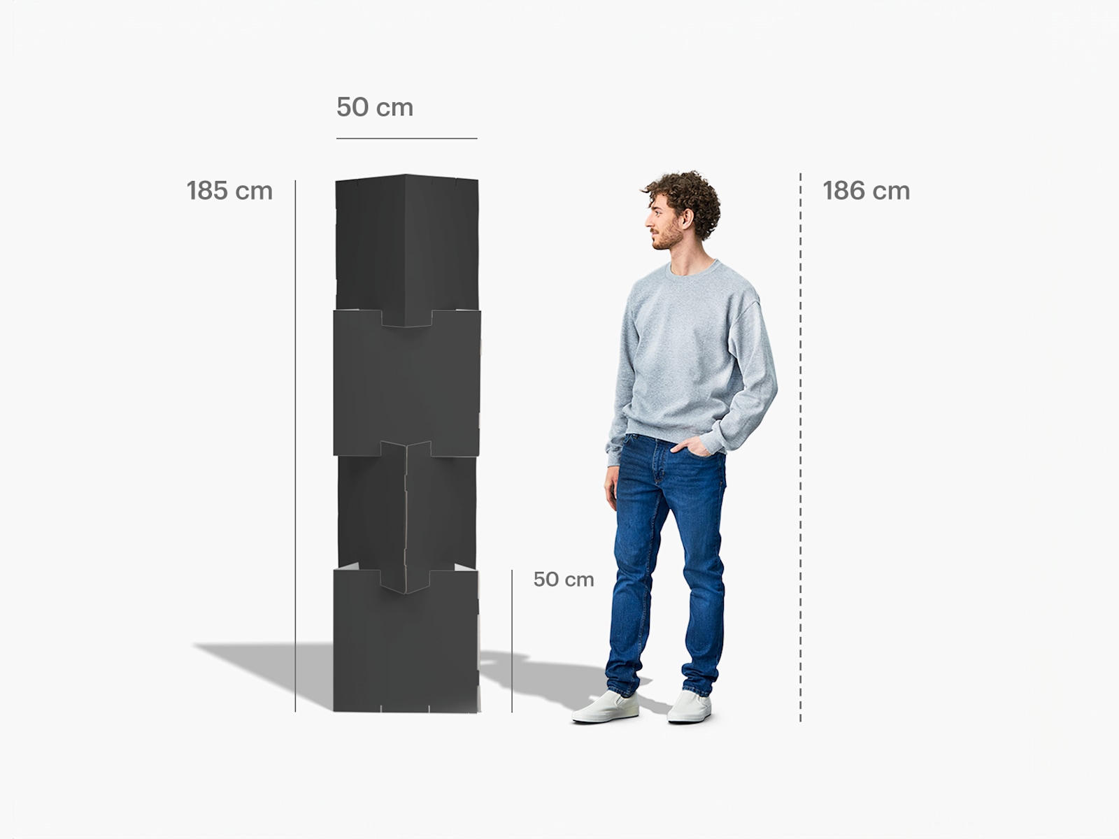 Totem pubblicitari triangolari alti 185 cm 