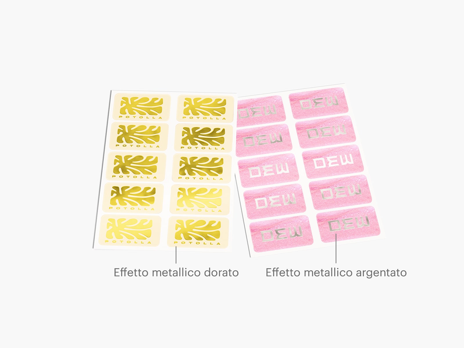 Adesivi con rilievo metallico su foglio 2