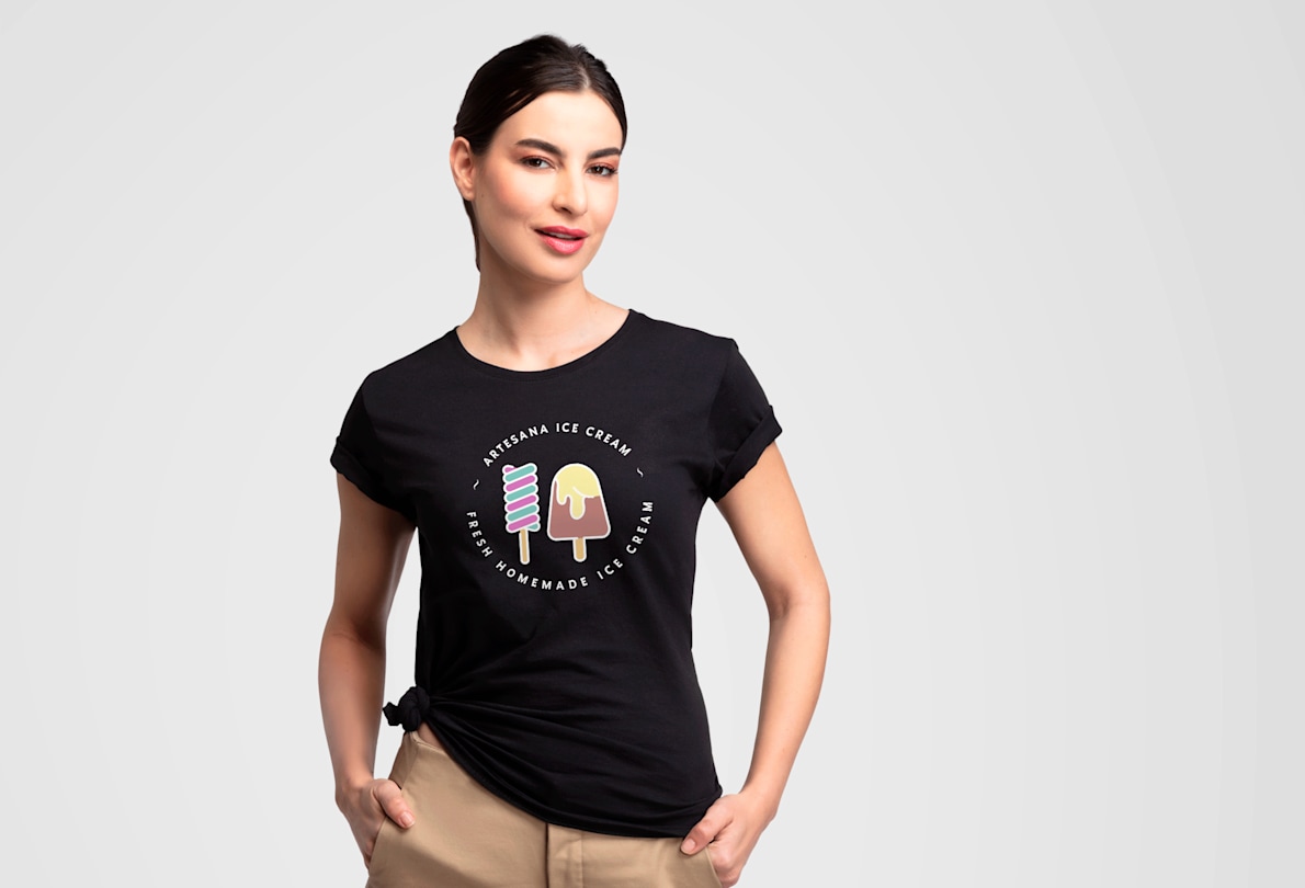 T-shirt de corte justo com toque suave Russell® para mulher 4