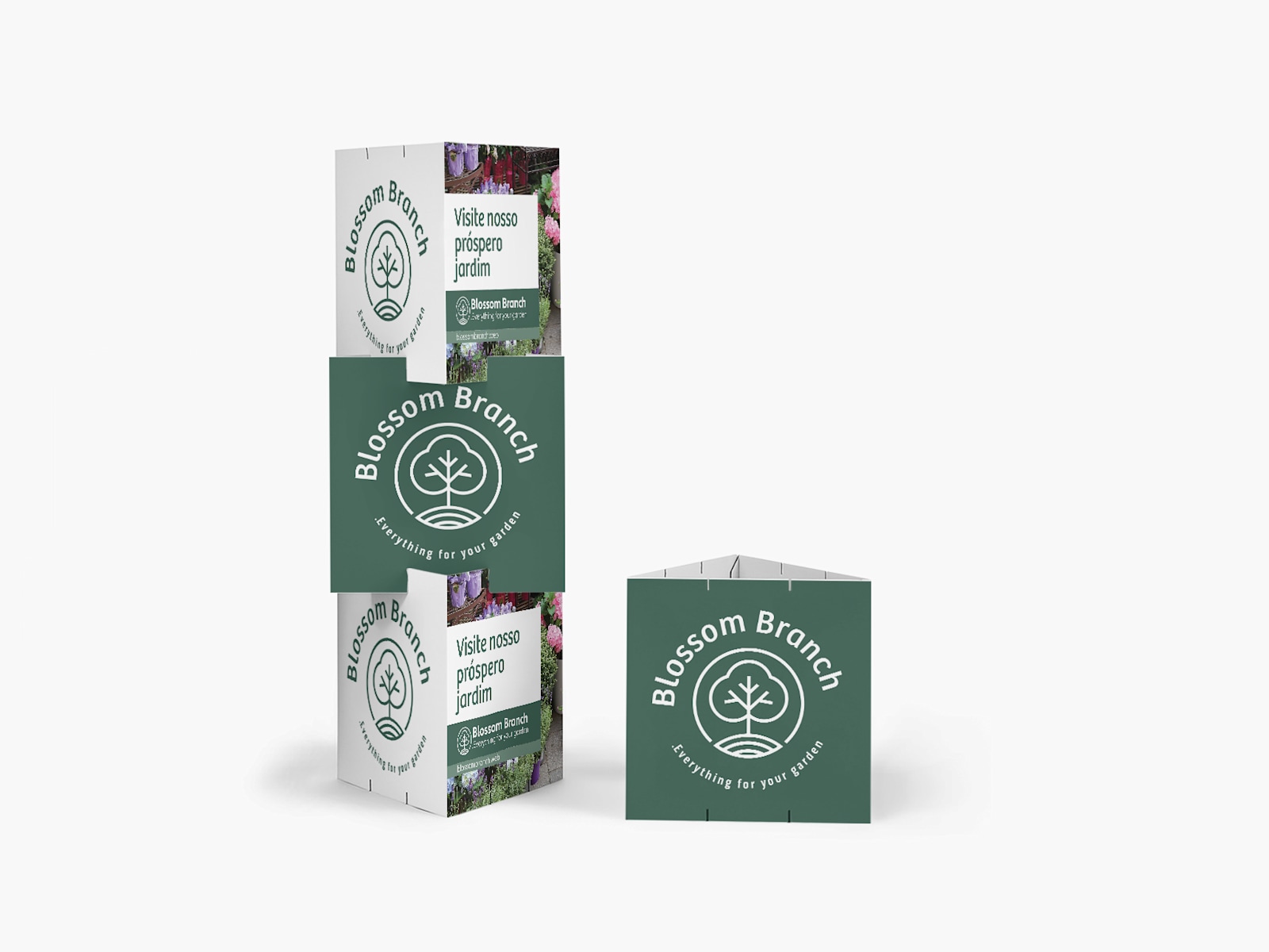 Expositor de cartão para loja verde 
