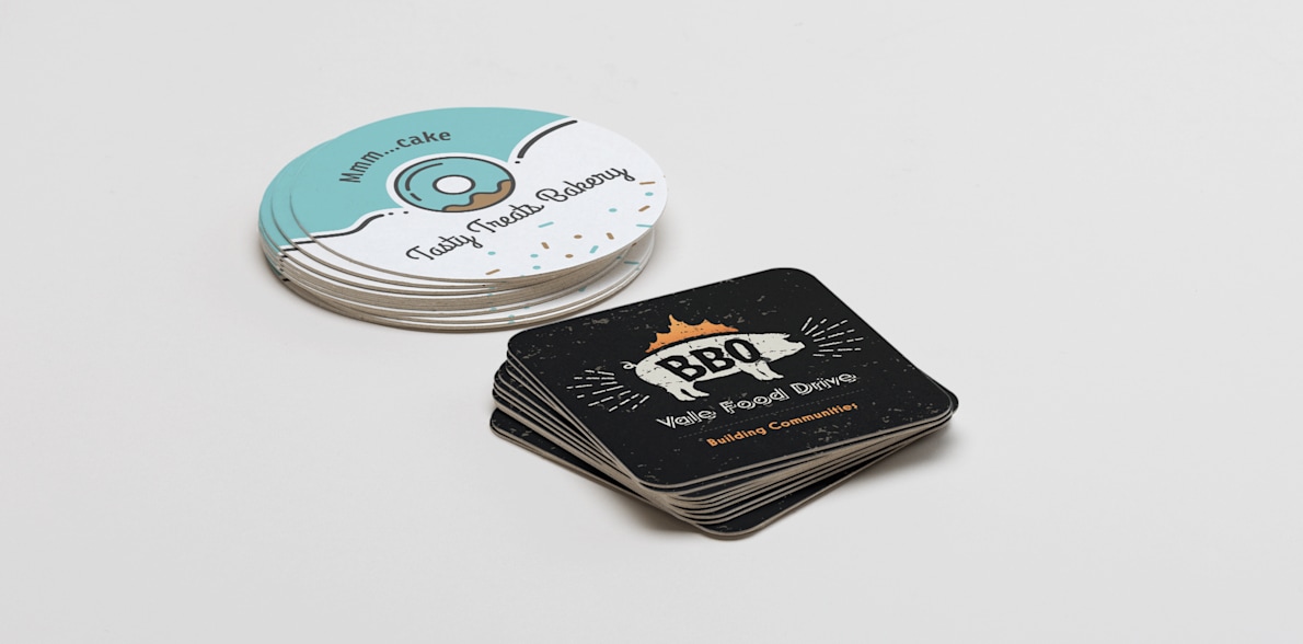 Personalised paper coasters for drinks clearance