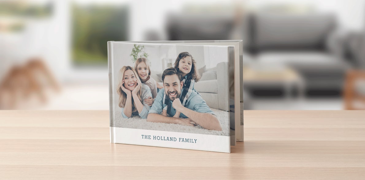 Hardcover Photo Book, Print your photos onto 38 glossy pages with a  customizable hard cover