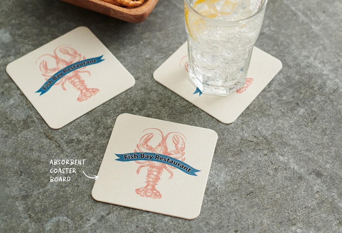 Personalized cardboard on sale drink coasters
