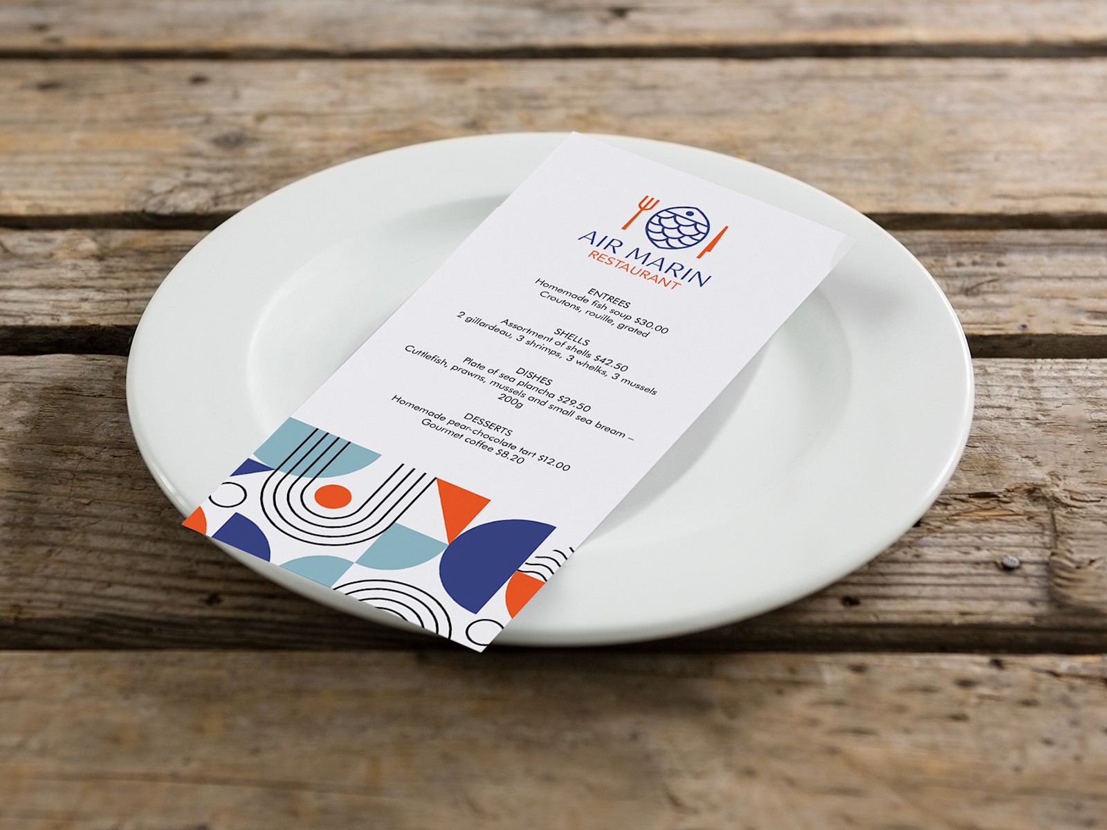 custom printed menus