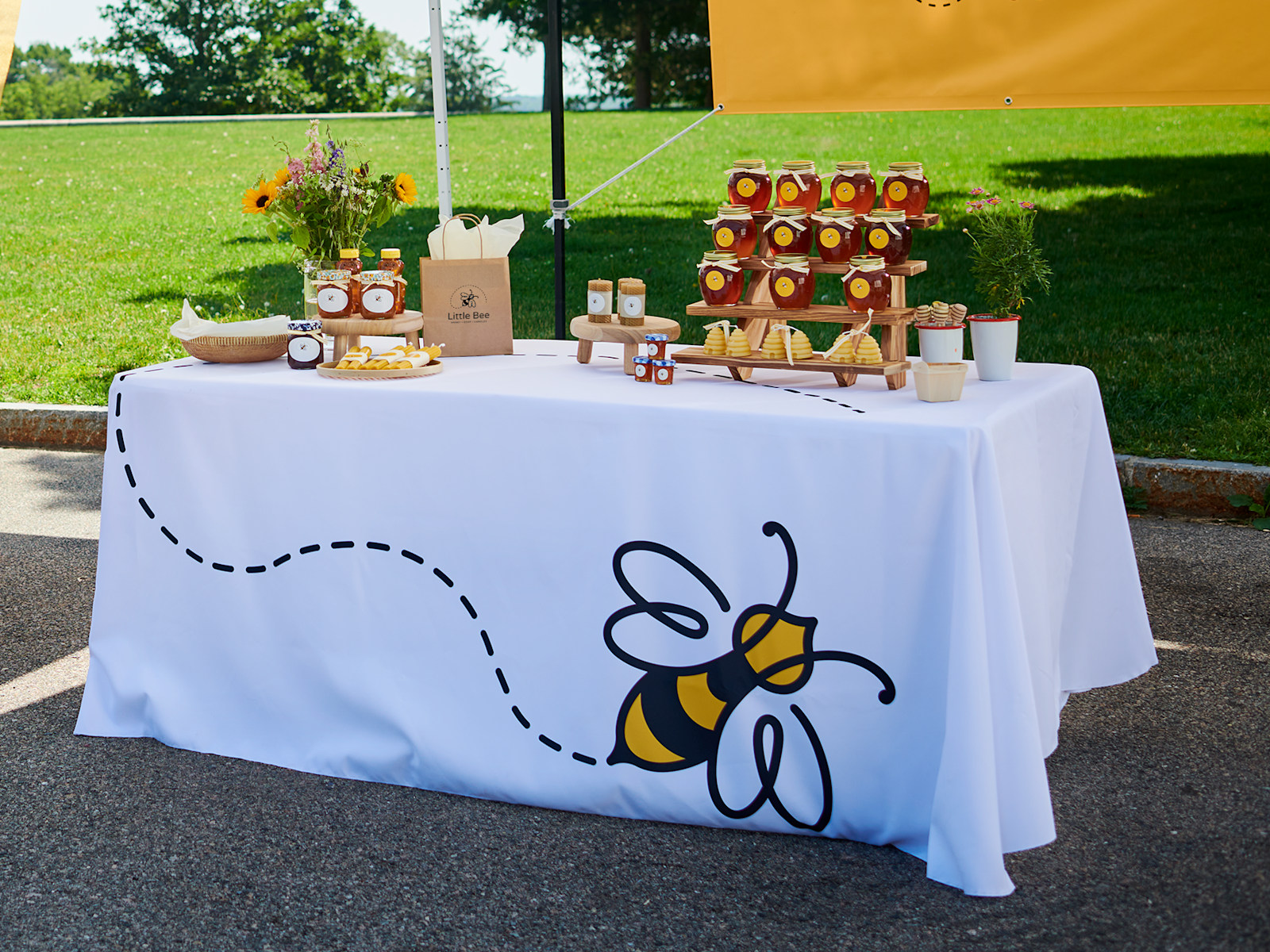 printed tablecloths with logo