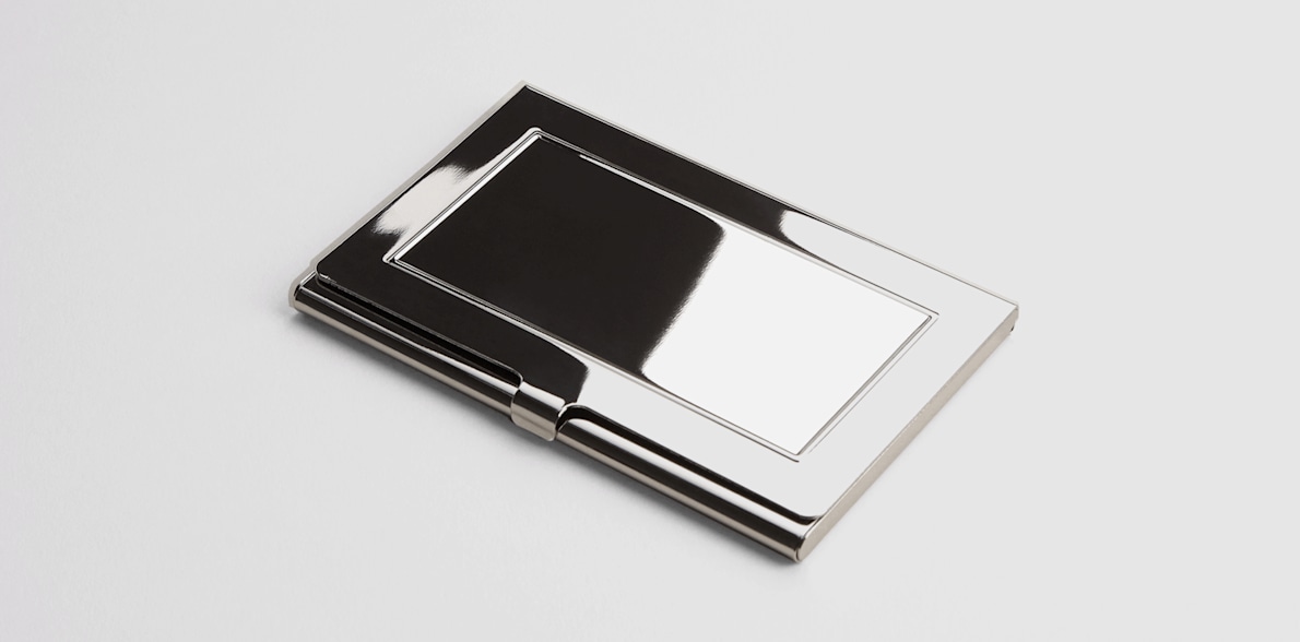 Metal business on sale card case
