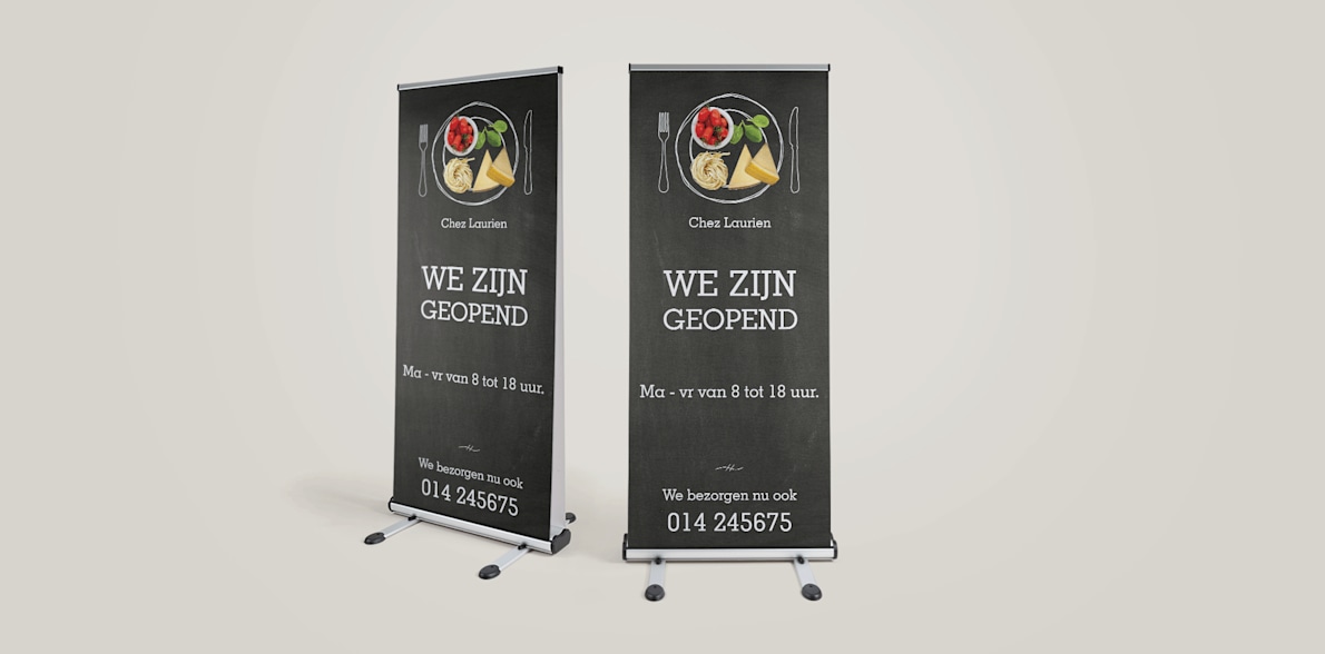 Outdoor roll-up banner