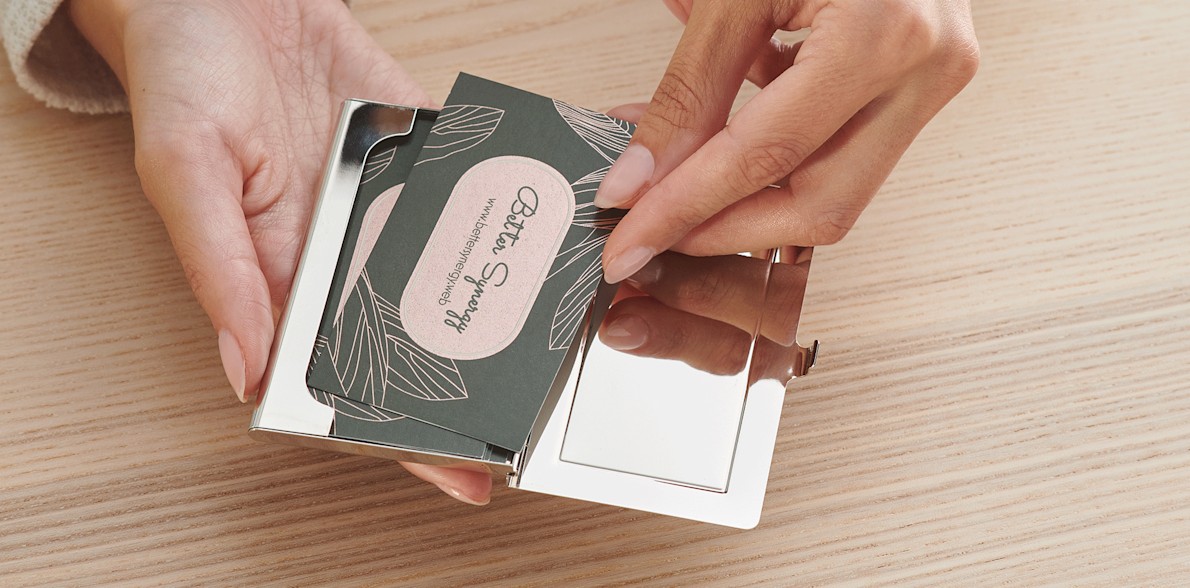 Mini Envelope/Business Card Holder - Silver