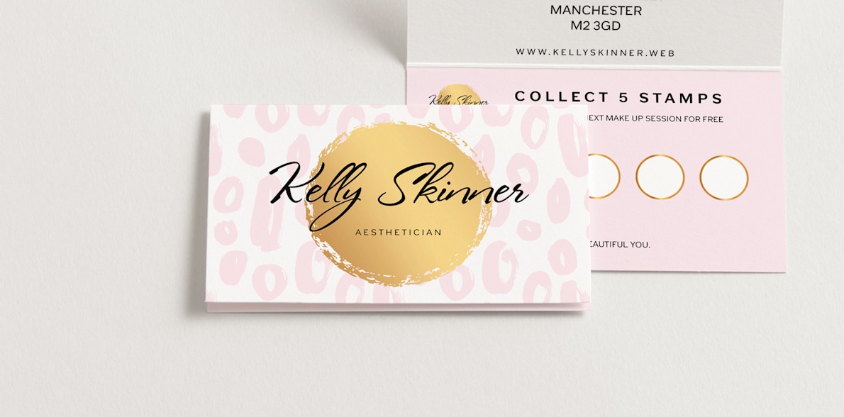 Folded sales name cards