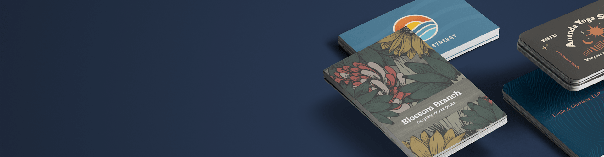 business card design blue and white