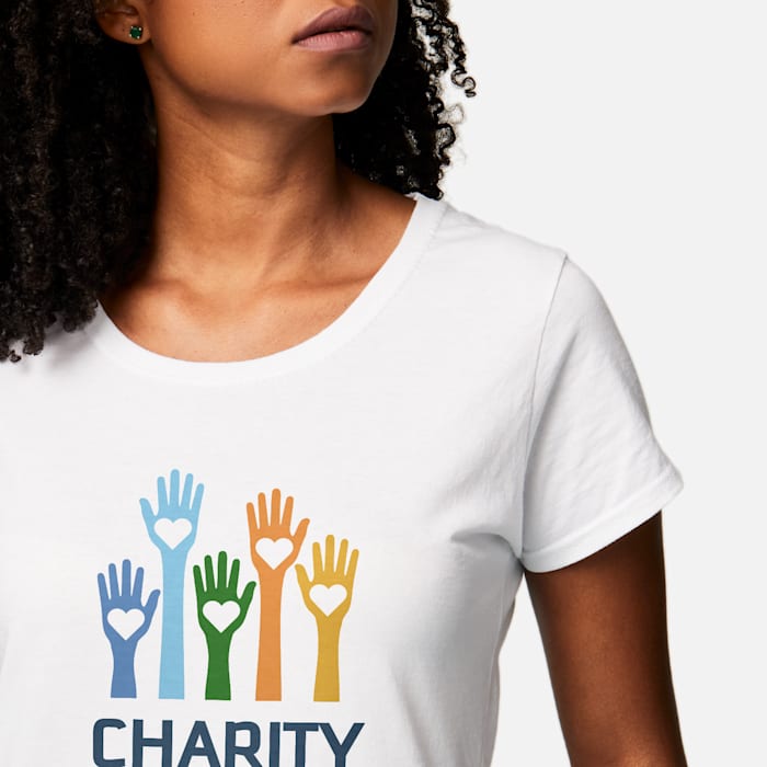 Personalised Embroidered t-shirt Tshirt Charity Work Business With Text