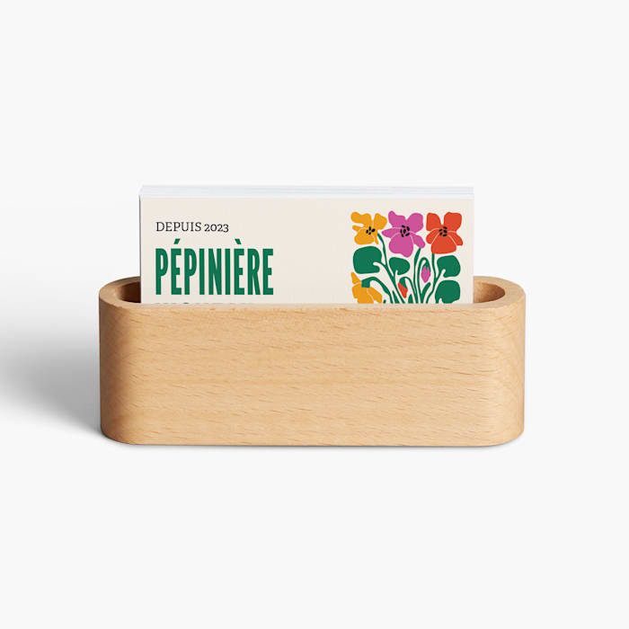 Porte Carte De Visite Porte-Cartes De Visite En Bois Noyer - Support Élégant Bureau Support Cartes Visite Bois Noyer Bureau élégant