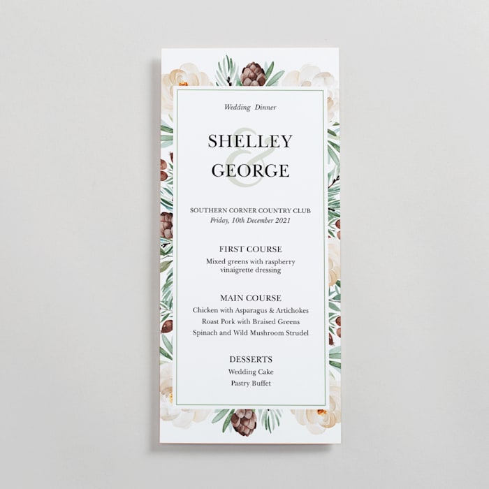 wedding menu printing