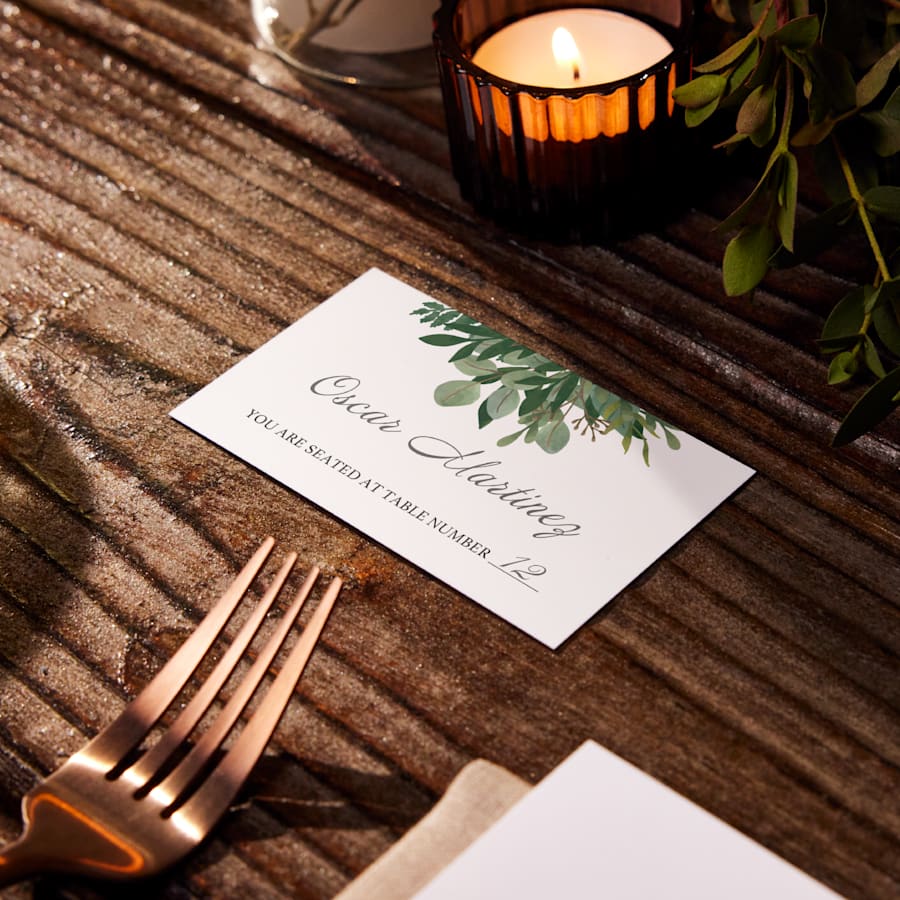 Place shop name cards
