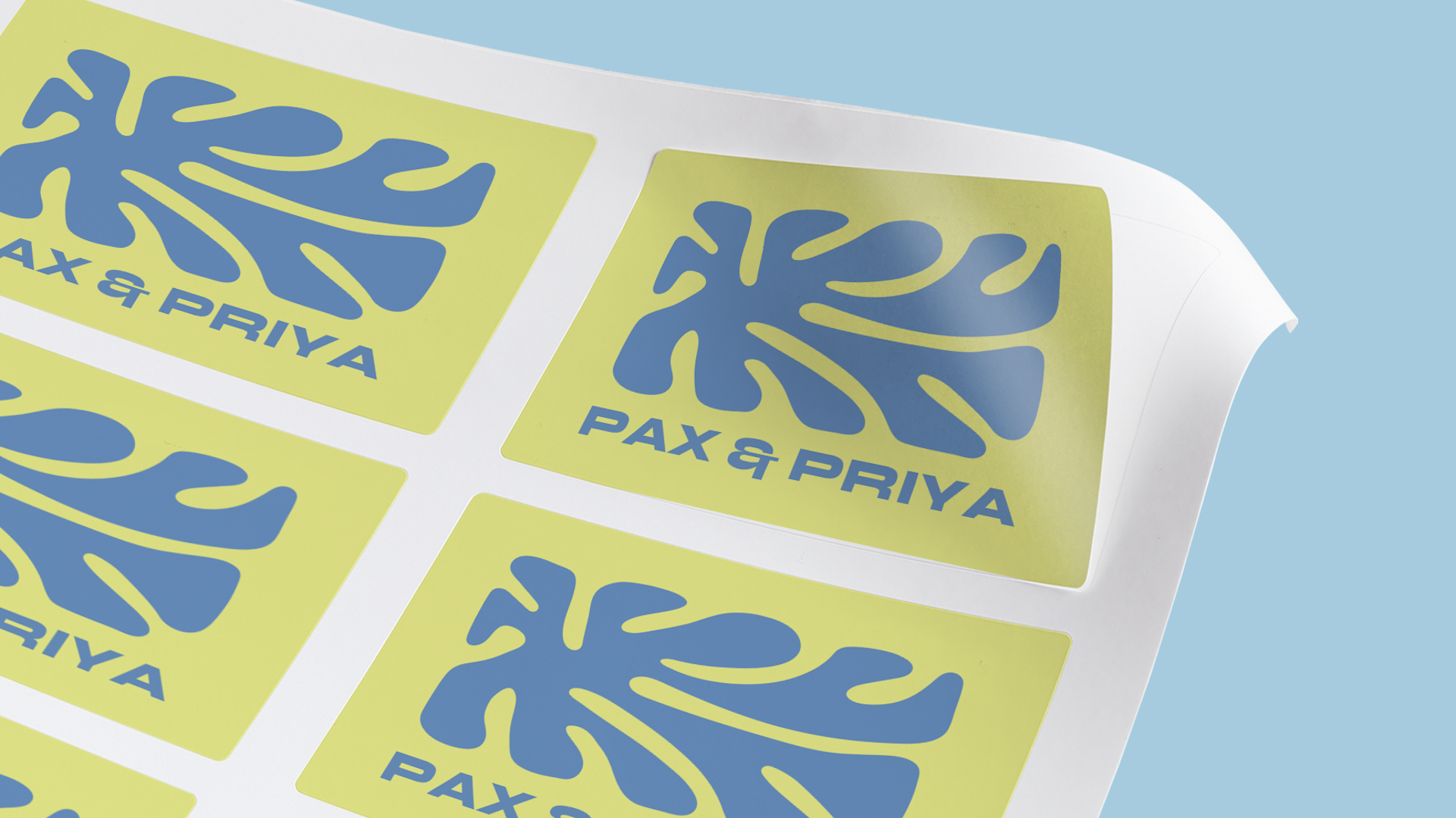 A bunch of the same sticker on a sheet with a fun design.