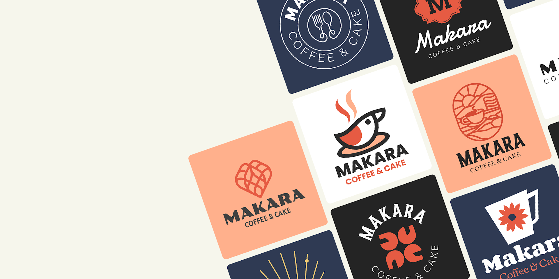 Verschillende logovarianten in een paar seconden gratis gegenereerd met de Logomaker-tool