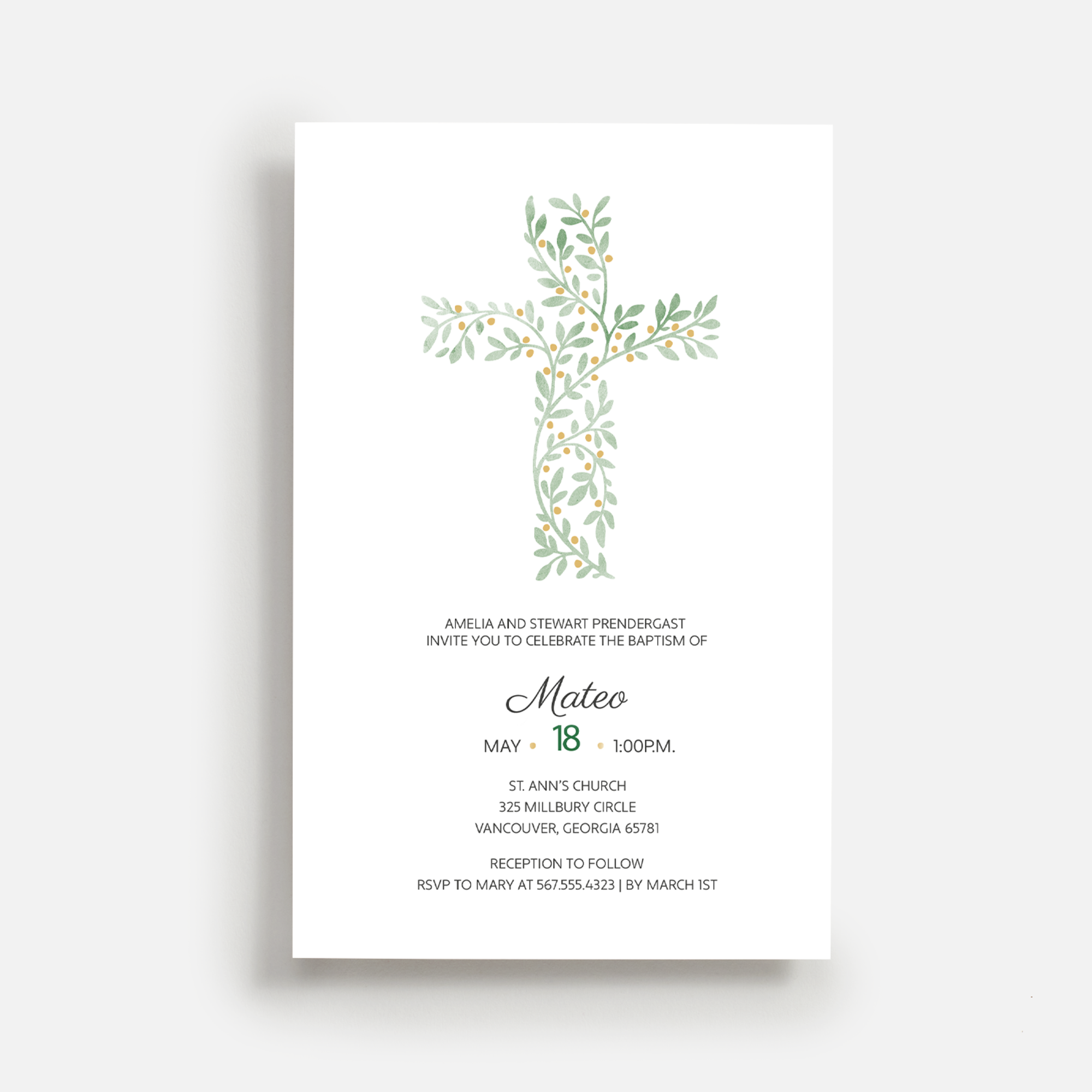 Religious Baby Event Invitations