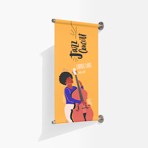 Une bâche murale promouvant un concert de jazz.