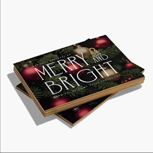 A painted edge holiday greeting card from a real estate company.  