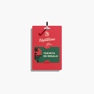 Un portatarjetas de regalo colgante ranurado con una tarjeta de regalo de una boutique.