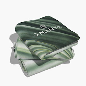 A sweatshirt blanket personalized for a wellness business named ananya. 