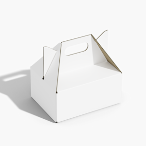 A plain gable box on a white background. 