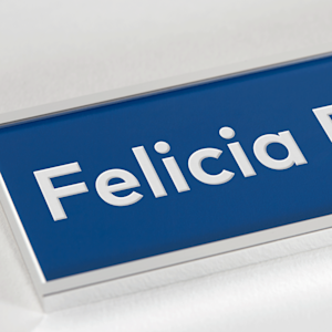 Personalized Office Name Plate With Optional Wall or Desk Holder - 2x8 -  CUSTOMIZE. Choose from a variety of colors and fonts to match your style.