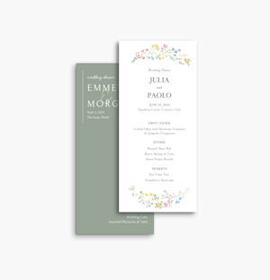 wedding menu printing