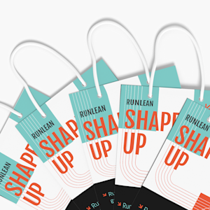 Shows an array of multi-colored bags spread out like a fan with the words Tennis Club printed on them.