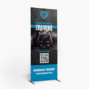 Custom fabric tube banner for gym & fitness businesses