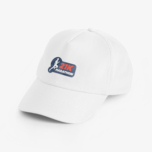 Printed white baseball cap