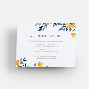 wedding enclosure card with watercolour flower design