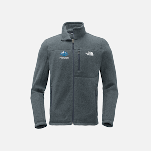 Custom Logo The North Face Men's Black Heather Sweater Fleece Jacket