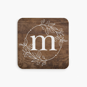 Initial store drink coasters