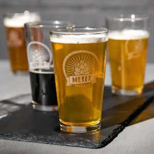 Custom Pint Glasses - Laser Engraved, Design & Preview Online