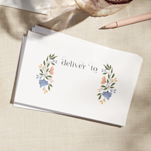 personalized envelopes with greenery leaf theme