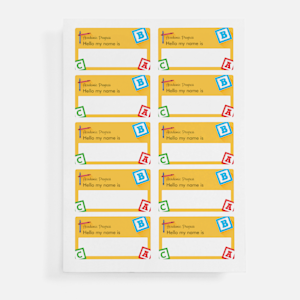 Sticker shop name labels