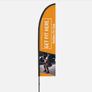 Custom orange advertising flag