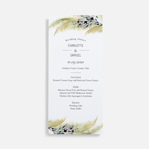 wedding menu printing