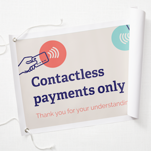 vinyl banner contactless payments design