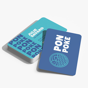 Cartes de visite aux coins arrondis