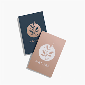 2 custom journals for a business called Natura.