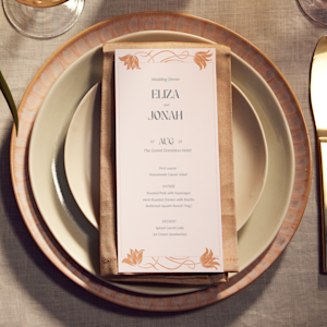 personalised wedding menu