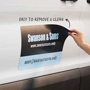 Set Of 2 Black Magnetic Car Door Signs – Security & Business Magnets For Vehicle