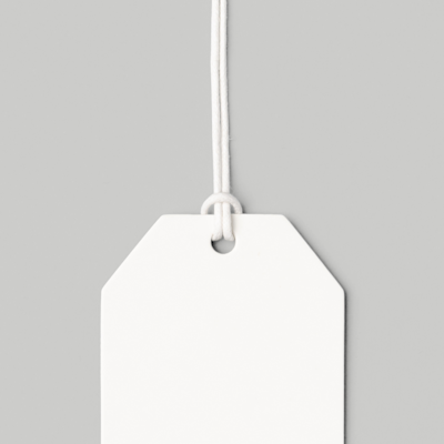 Large Perforated White Tag- String