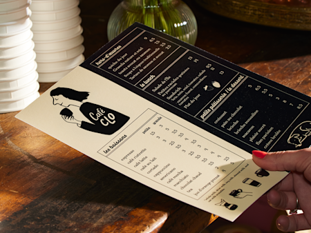 Papieren menu's