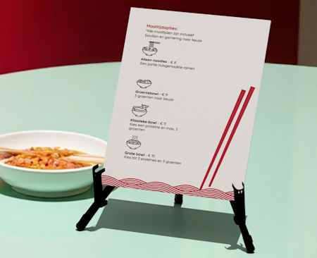 Foamex menukaarten